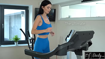 Simon Kitty's intense treadmill workout turns into steamy sex with her boyfriend