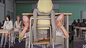 Sexy blonde's wild public adventure in 3D